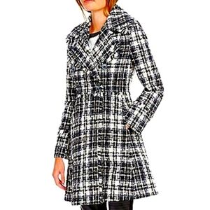 Karl Lagerfeld Paris Coat Black & White Like New